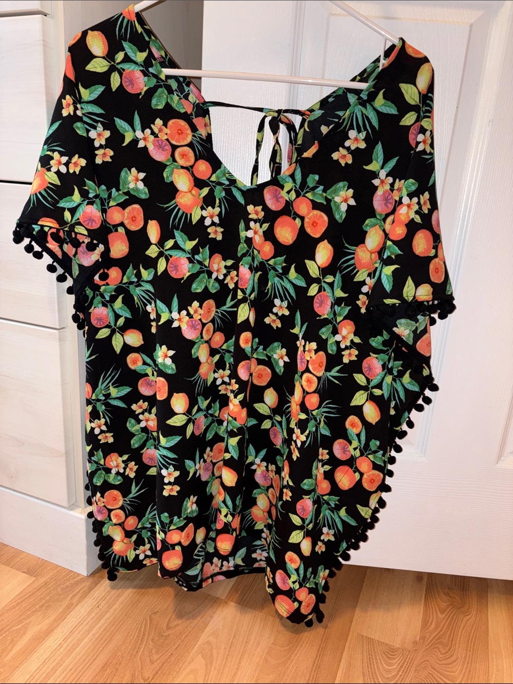 Xhilaration Floral Pom-Pom Swim Cover-Up